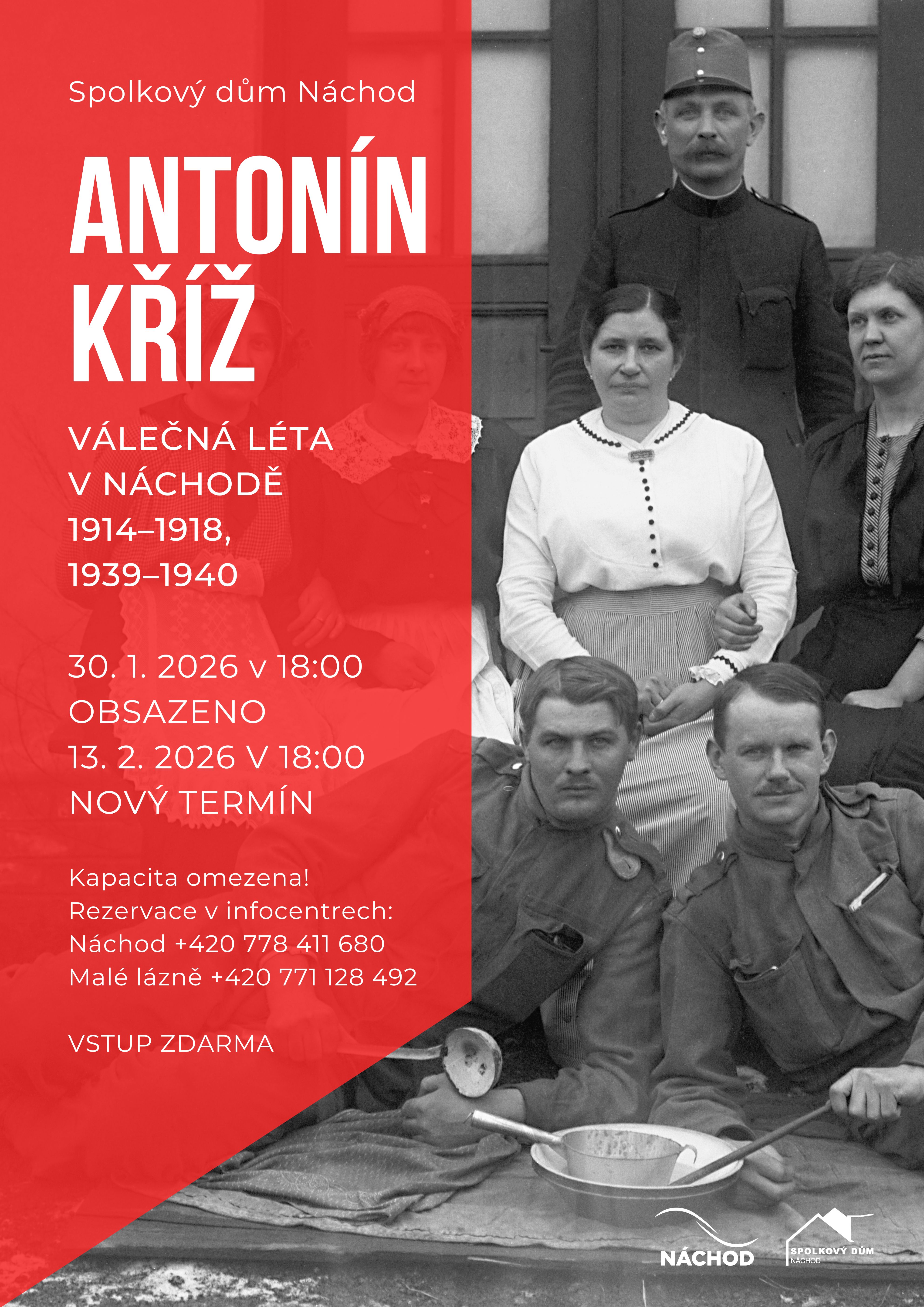 PlakátAntonín Kříž - Válečná léta v Náchodě - OBSAZENO
