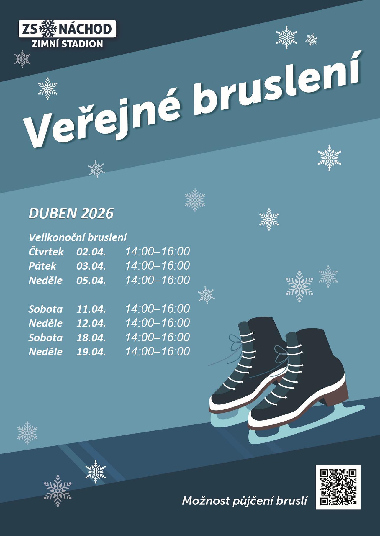 PlakátVeřejné bruslení - duben 2026